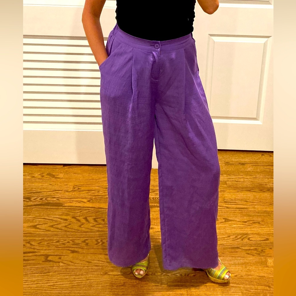 Straight Leg Pants Purple size Medium